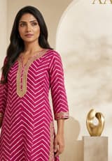 Plum Wine Handcrafted Chikankari Kurti (No. 015) — Secondary Angle
