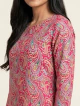 Ochre Mustard Handcrafted Chikankari Kurti (No. 031) — Artisanal Detail View