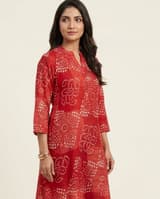 Emerald Forest Handcrafted Chikankari Kurti (No. 033) — Secondary Angle