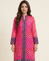 Ochre Mustard Handcrafted Chikankari Kurti (No. 041) — Secondary Angle