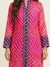 Ochre Mustard Handcrafted Chikankari Kurti (No. 041) — Artisanal Detail View