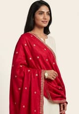 Plum Wine Handcrafted Chikankari Kurti (No. 045) — Secondary Angle