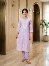 Ochre Mustard Handcrafted Chikankari Kurti (No. 051) — Primary Hero View