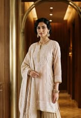 Peacock Teal Handcrafted Chikankari Kurti (No. 069) — Secondary Angle