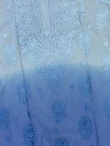 Royal Sapphire Handcrafted Chikankari Kurti (No. 070) — Artisanal Detail View