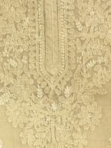 Emerald Forest Handcrafted Chikankari Kurti (No. 073) — Artisanal Detail View