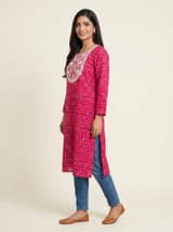 Indigo Blue Handcrafted Chikankari Kurti (No. 077) — Primary Hero View