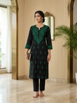 Ivory Pearl Handcrafted Chikankari Kurti (No. 086) — Primary Hero View