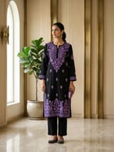Crimson Red Handcrafted Chikankari Kurti (No. 088) — Primary Hero View