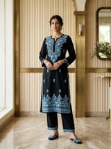 Ochre Mustard Handcrafted Chikankari Kurti (No. 091) — Primary Hero View