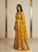 Emerald Forest Handcrafted Bandhani Festive Saree (No. 006) — Secondary Angle