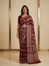 Powder Coral Handcrafted Bandhani Festive Saree (No. 007) — Primary Hero View