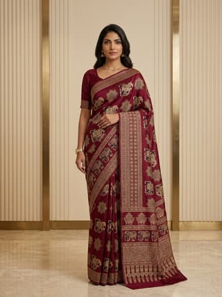 Powder Coral Handcrafted Bandhani Festive Saree (No. 007)