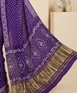 Ochre Mustard Handcrafted Bandhani Festive Saree (No. 014) — Artisanal Detail View