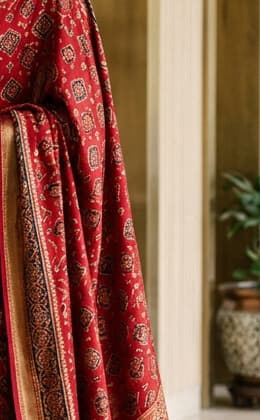 Powder Coral Handcrafted Bandhani Festive Saree (No. 017) — Artisanal Detail View