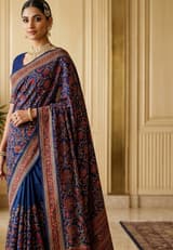 Indigo Blue Handcrafted Bandhani Festive Saree (No. 020) — Secondary Angle