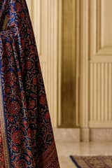 Indigo Blue Handcrafted Bandhani Festive Saree (No. 020) — Artisanal Detail View