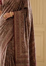 Crimson Red Handcrafted Bandhani Festive Saree (No. 021) — Artisanal Detail View