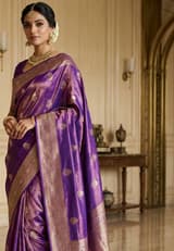 Royal Sapphire Handcrafted Bandhani Festive Saree (No. 023) — Secondary Angle