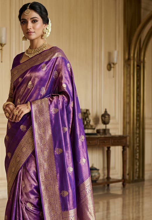 Royal Sapphire Handcrafted Bandhani Festive Saree (No. 023) — Secondary Angle