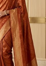 Ochre Mustard Handcrafted Bandhani Festive Saree (No. 024) — Artisanal Detail View