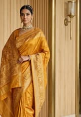 Powder Coral Handcrafted Bandhani Festive Saree (No. 027) — Secondary Angle