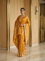 Powder Coral Handcrafted Bandhani Festive Saree (No. 027) — Primary Hero View
