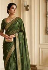 Ivory Pearl Handcrafted Bandhani Festive Saree (No. 029) — Secondary Angle