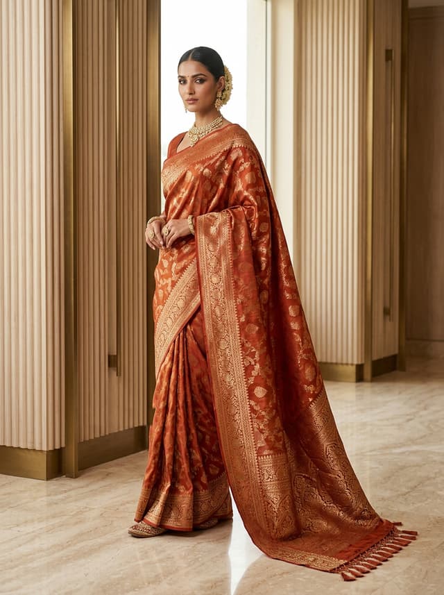 Royal Sapphire Handcrafted Bandhani Festive Saree (No. 033)