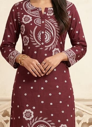 Royal Sapphire Handcrafted Chikankari Kurti (No. 010) — Artisanal Detail View