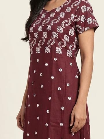 Peacock Teal Handcrafted Chikankari Kurti (No. 039) — Artisanal Detail View