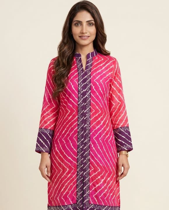 Ochre Mustard Handcrafted Chikankari Kurti (No. 041) — Secondary Angle