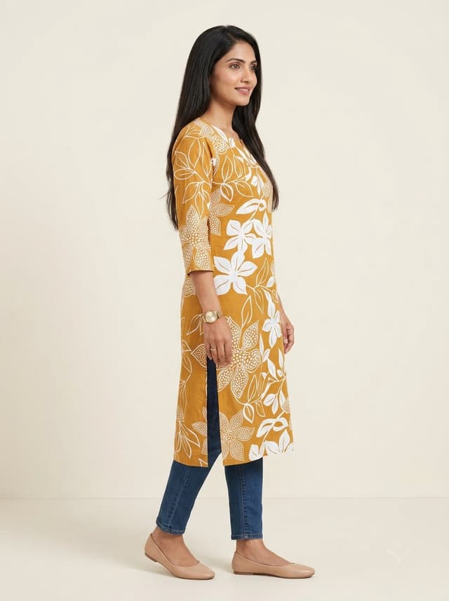 Royal Sapphire Handcrafted Chikankari Kurti (No. 080) — Primary Hero View