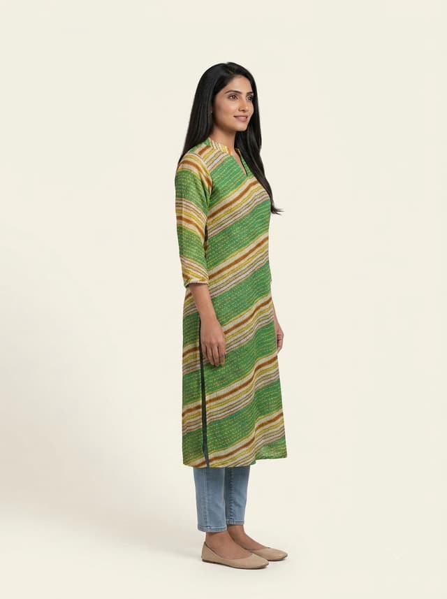 Ochre Mustard Handcrafted Chikankari Kurti (No. 081) — Primary Hero View