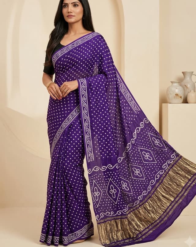 Ochre Mustard Handcrafted Bandhani Festive Saree (No. 014) — Primary Hero View