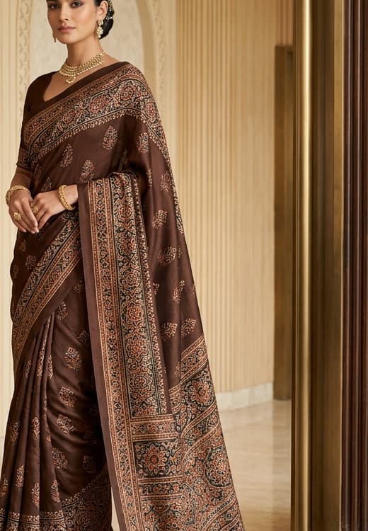 Emerald Forest Handcrafted Bandhani Festive Saree (No. 016) — Secondary Angle
