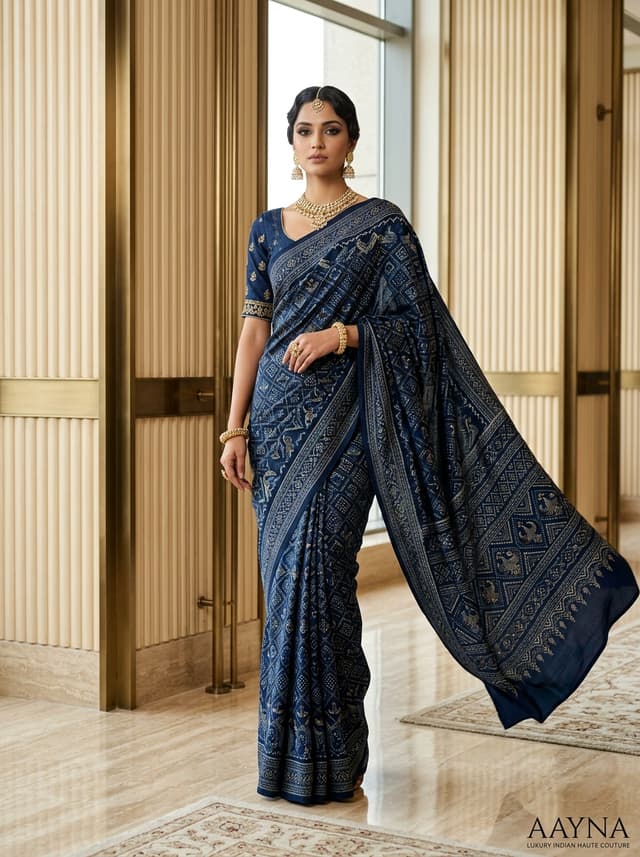 Plum Wine Handcrafted Bandhani Festive Saree (No. 018) — Primary Hero View