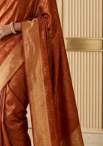 Ochre Mustard Handcrafted Bandhani Festive Saree (No. 024) — Artisanal Detail View