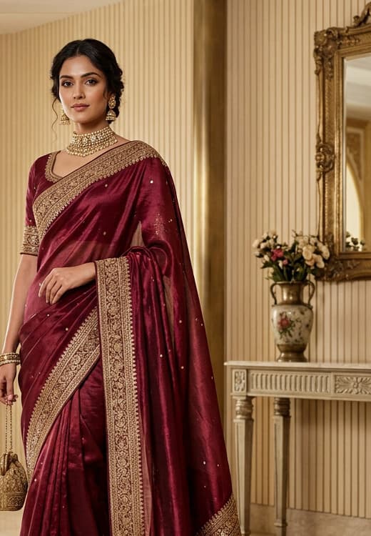 Emerald Forest Handcrafted Bandhani Festive Saree (No. 026) — Secondary Angle