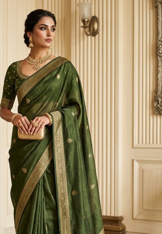Ivory Pearl Handcrafted Bandhani Festive Saree (No. 029) — Secondary Angle