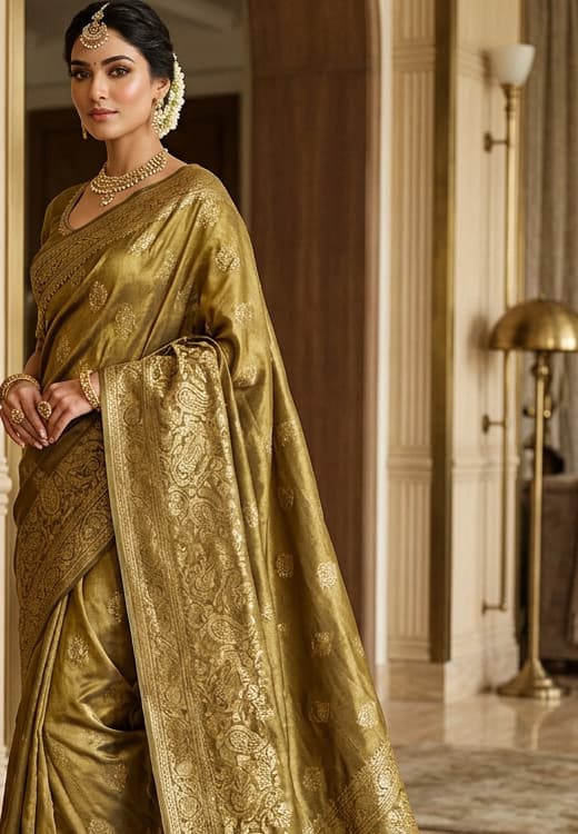 Crimson Red Handcrafted Bandhani Festive Saree (No. 031) — Secondary Angle