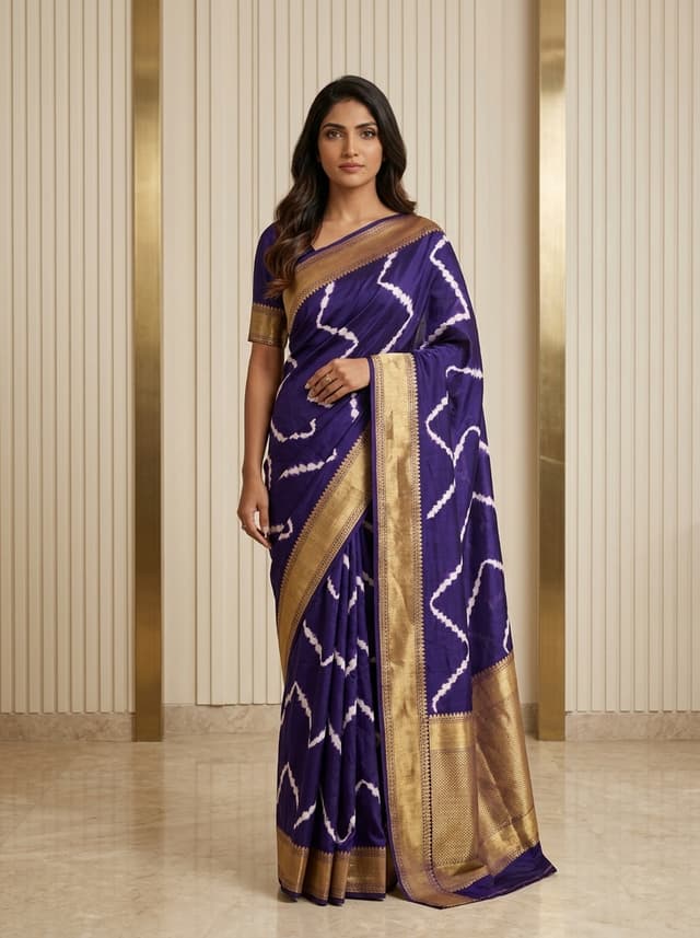Mustard Turmeric Yellow Bandhej Saree